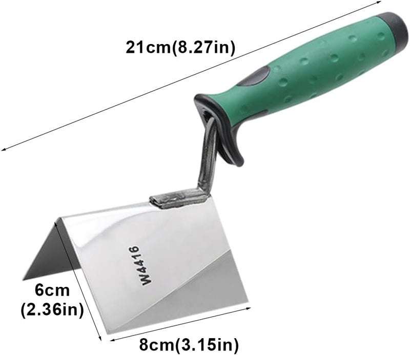 PUXING Drywall Corner Tool Drywall Outside Corner Knife Corner Drywall Tool Stainless Steel Corner Trowel Lining Plastering Trowel Angled Hand Tool for Plastering Brickwork(SIZE:external) - Image 2